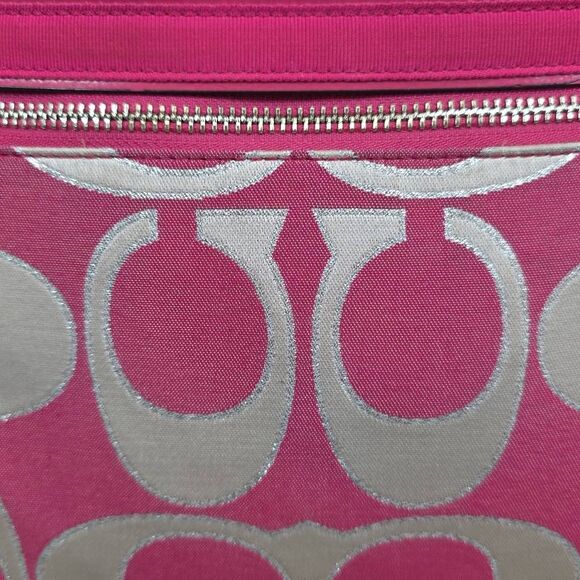 Coach Poppy Metallic Signature Sateen Glam Tote - Picture 4 of 12